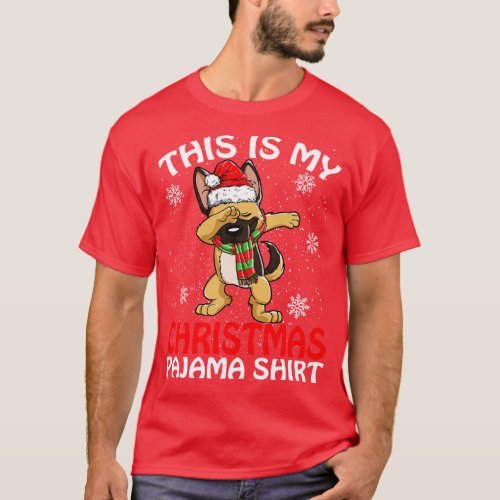 This is my Christmas Pajama Shirt German Shepherd 