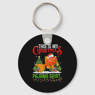 This Is My Christmas Pajama Shirt Goldfish Christm Keychain