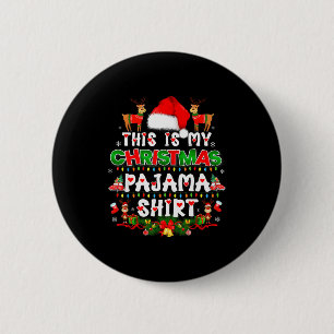 This Is My Christmas Pajama Shirt - Lights Funny H Button