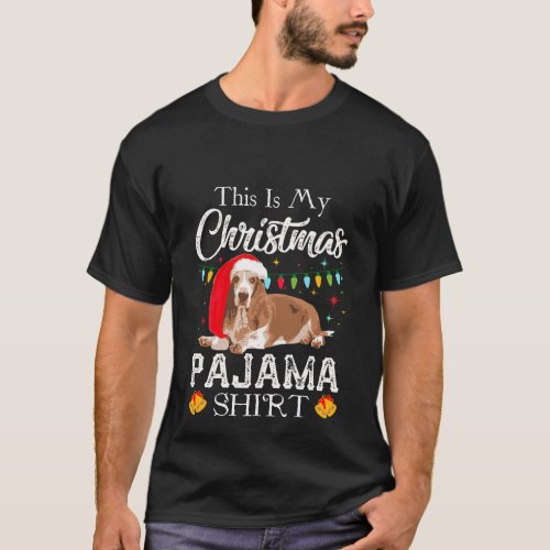 This Is My Christmas Pajama Shirt Santa Basset Hou