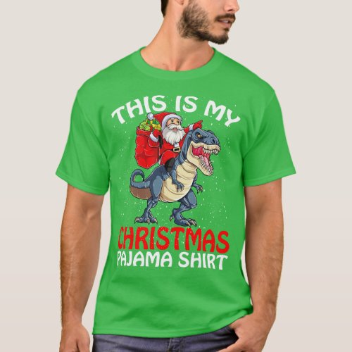 This is my Christmas Pajama Shirt Santa Riding Din