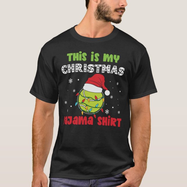 This Is My Christmas Pajama Shirt Tennis Theme (Front)