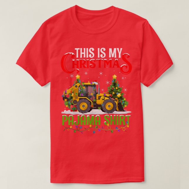 This Is My Christmas Pajama  Snow Plow Christmas  T-Shirt (Design Front)