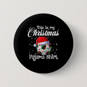 This Is My Christmas Pajama Soccer Christmas Light Button
