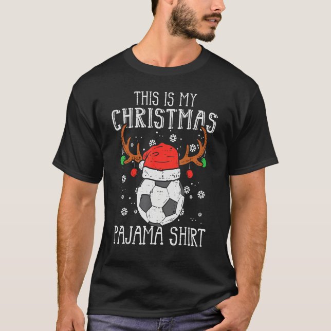 This Is My Christmas Pajama  Soccer Xmas PJs Sport T-Shirt (Front)