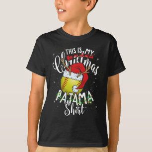 This Is My Christmas Pajama Softball Christmas T-Shirt