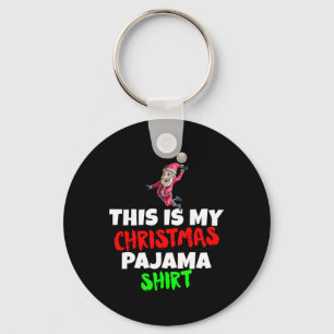This Is My Christmas Pajama T Santa Volleyball Gif Keychain
