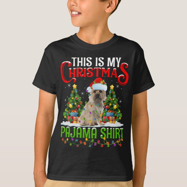 This Is My Christmas Pajama Terrier Dog Christmas T-Shirt (Front)