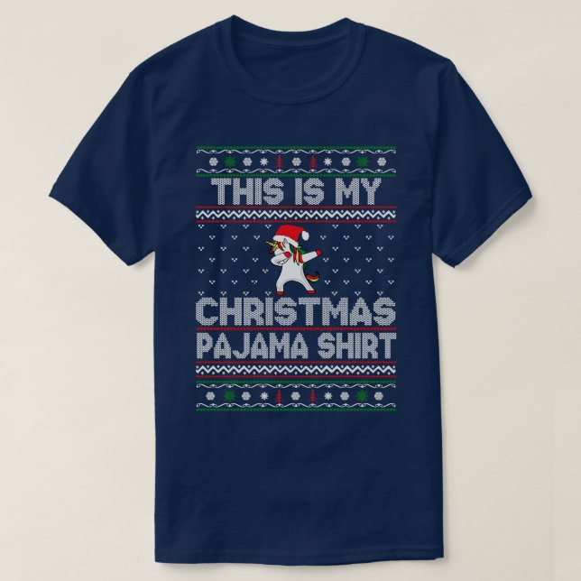 This Is My Christmas Pajama  Unicorn T-Shirt (Design Front)
