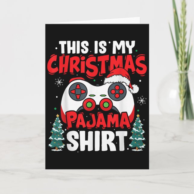 This Is My Christmas Pajama Video Game Gamer Boys  Card (Front)