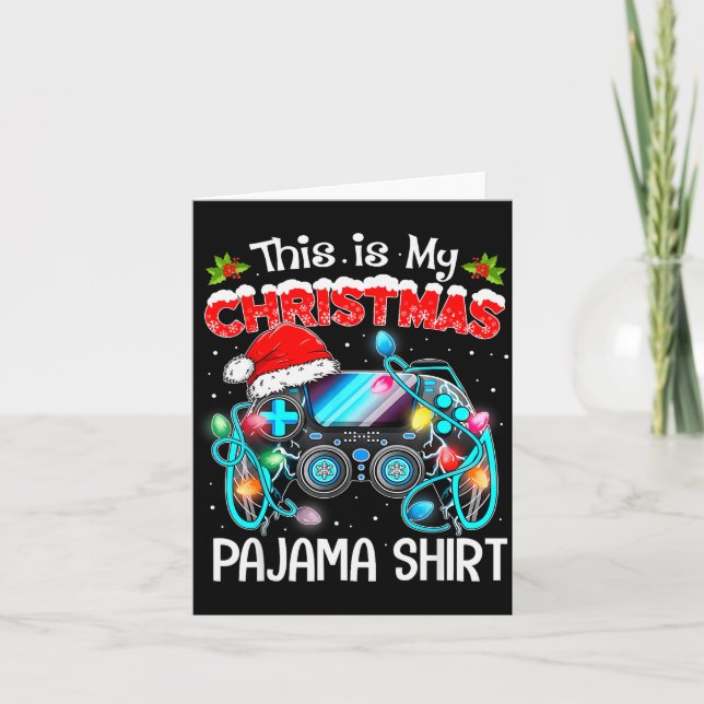 This Is My Christmas Pajama Video Game Gamer Boys  Card (Front)