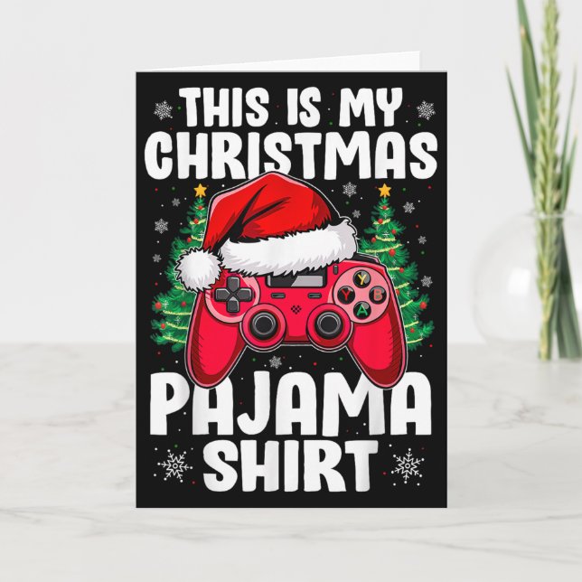 This Is My Christmas Pajama Video Game Gamer Boys  Card (Front)