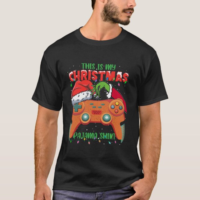This Is My Christmas Pajama Video Game Gamer Men B T-Shirt (Front)