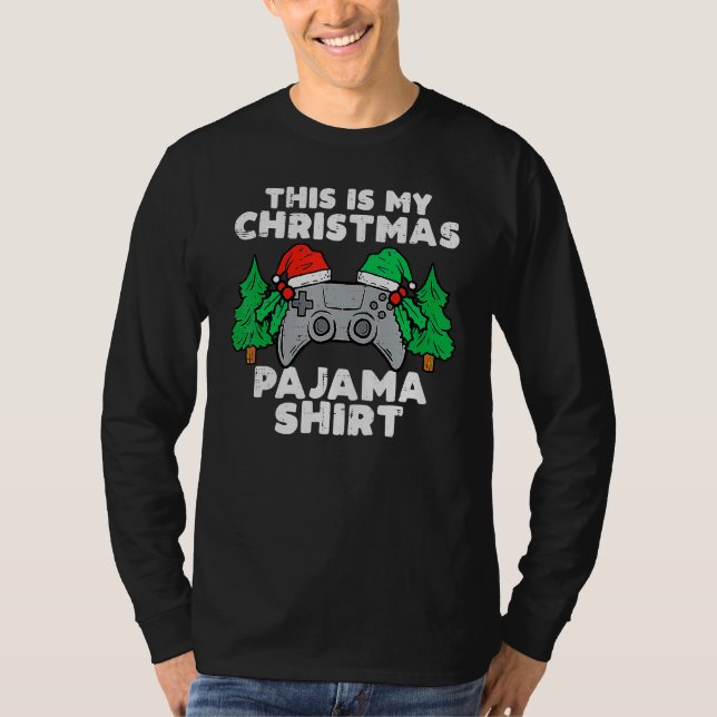 This Is My Christmas Pajama  Video Games Boys Men  T-Shirt (Front)