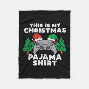 This Is My Christmas Pajama Video Games Boys Men X Fleece Blanket