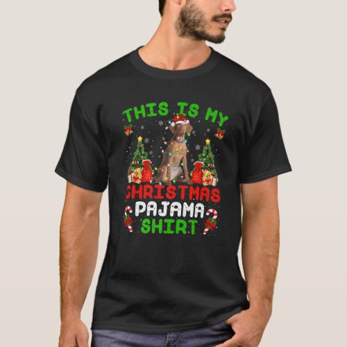This Is My Christmas Pajama Vizsla Dog Christmas T_Shirt