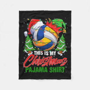 This Is My Christmas Pajama Volleyball Ball Santa Fleece Blanket