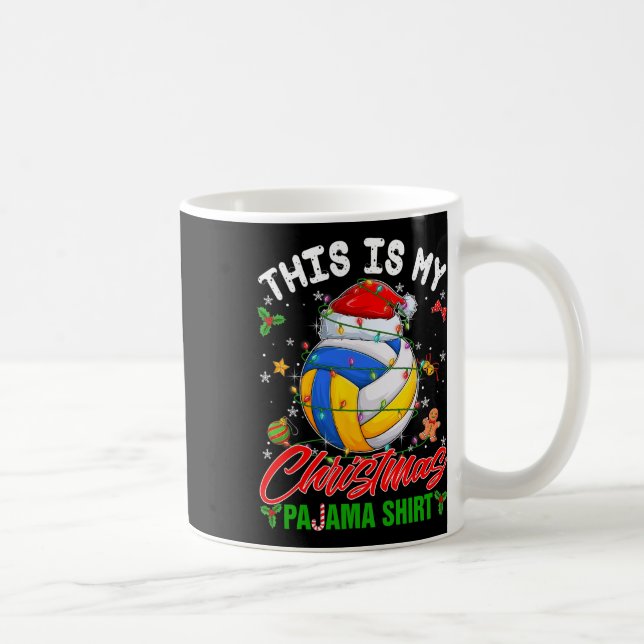 This Is My Christmas Pajama Volleyball Santa Hat X Coffee Mug (Right)