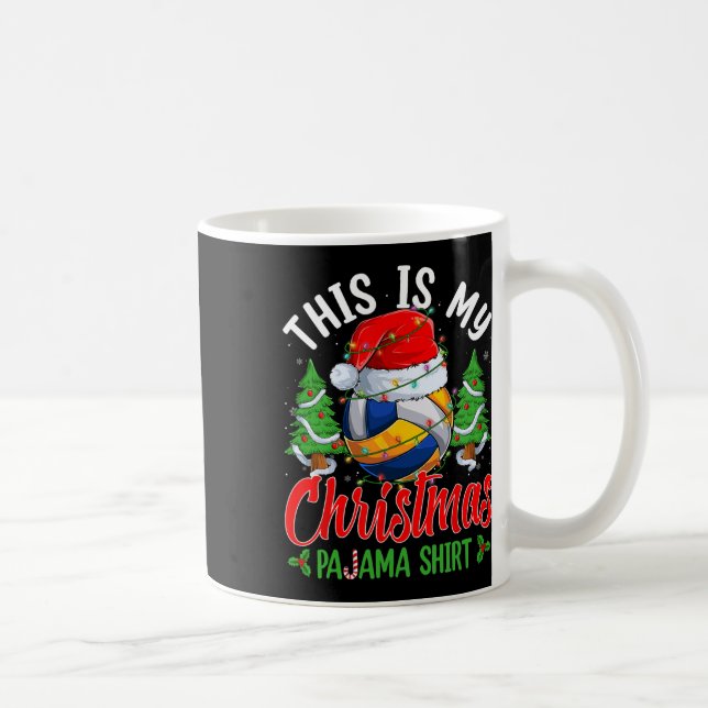 This Is My Christmas Pajama Volleyball Santa Hat X Coffee Mug (Right)