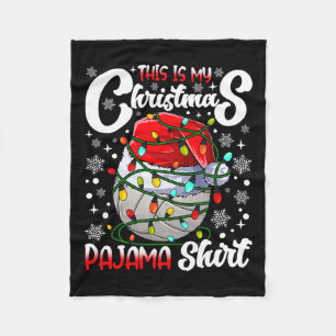 This Is My Christmas Pajama Volleyball Xmas Tree L Fleece Blanket