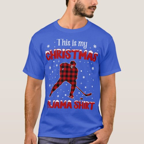 This Is My Christmas Pajama Xmas Funny Ice Hockey T_Shirt
