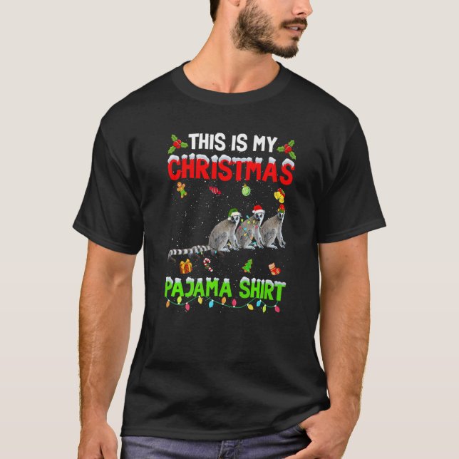 This Is My Christmas Pajama Xmas Lemur Squad T-Shirt (Front)