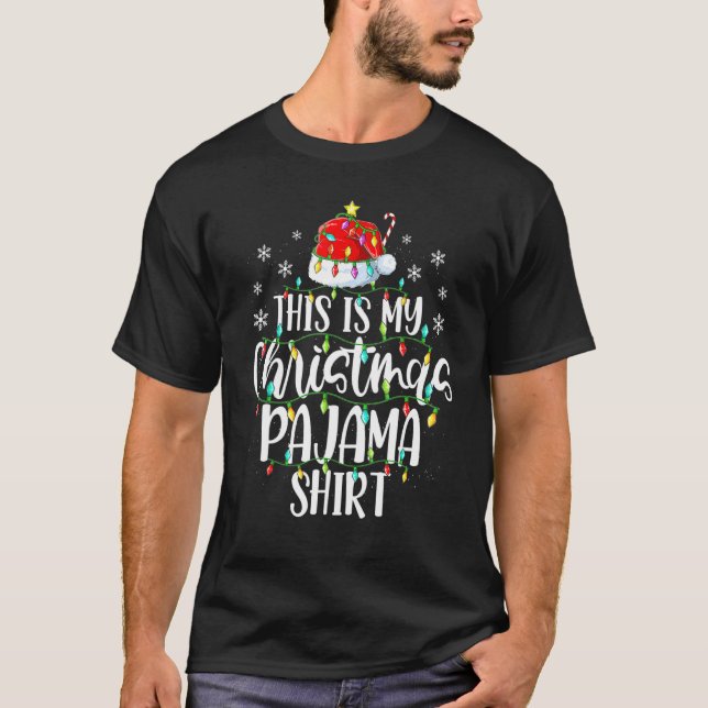 This Is My Christmas Pajama Xmas Lights Christmas  T-Shirt (Front)