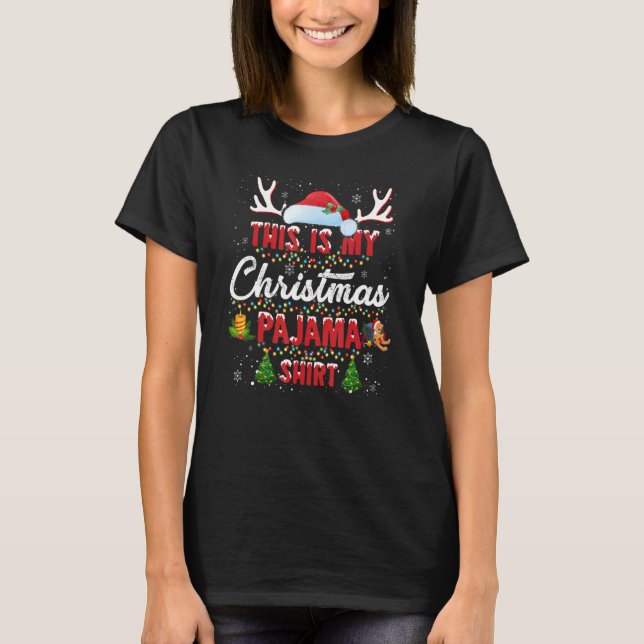 This Is My Christmas Pajama   Xmas Lights Kid Men  T-Shirt (Front)