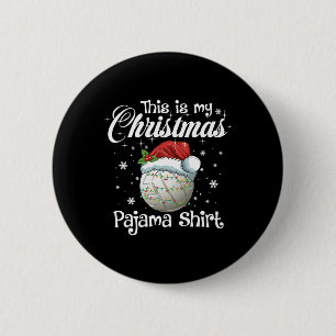 This Is My Christmas Pajama Xmas Volleyball Family Button