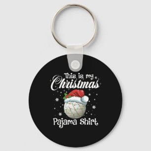 This Is My Christmas Pajama Xmas Volleyball Family Keychain