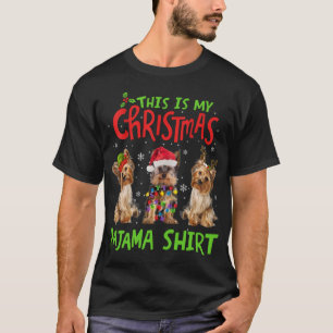 This Is My Christmas Pajama Yorkie Dog Funny Xmas T-Shirt
