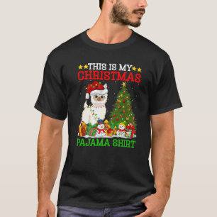 This Is My Christmas Pajamas Alpaca Lights Llama C T-Shirt