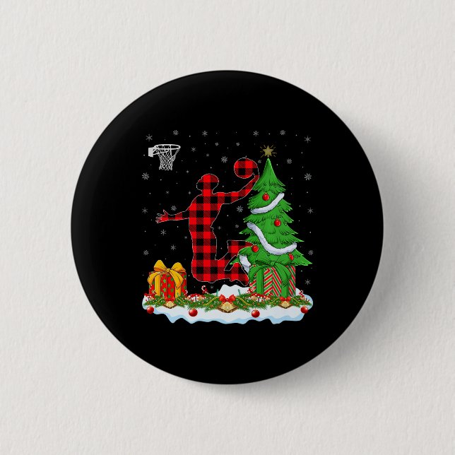 This Is My Christmas Pajamas Basketball Player Xma Button (Front)