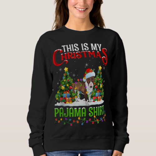 This Is My Christmas Pajamas Lighting Bull Terrier Sweatshirt