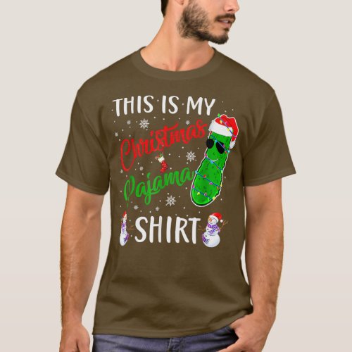 This Is My Christmas Pickle Pajama Santa Xmas Holi T_Shirt