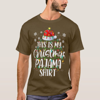 This Is My Christmas Pijama Santa Hat Xmas Lights T-Shirt