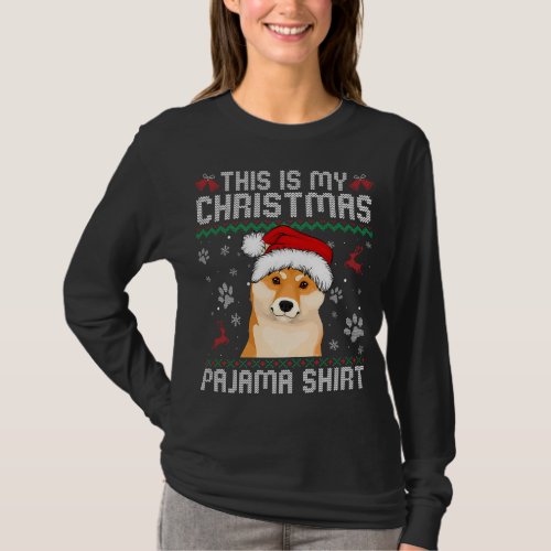 This Is My Christmas Shiba Inu Dog Pajama Merry Xm T_Shirt