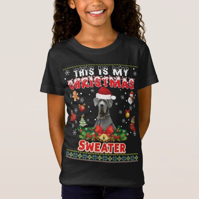 This Is My Christmas Sweater Great Dane Dog Ugly M (Front)