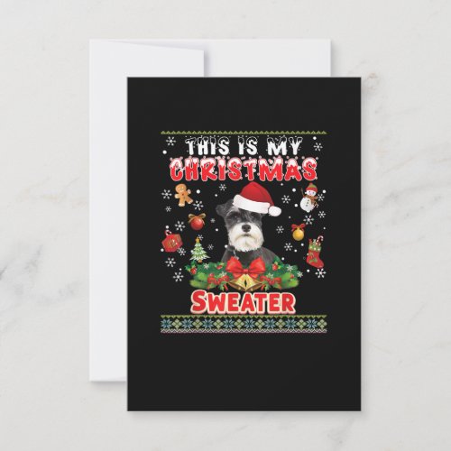 This Is My Christmas Sweater Schnauzer Dog Ugly Me RSVP Card