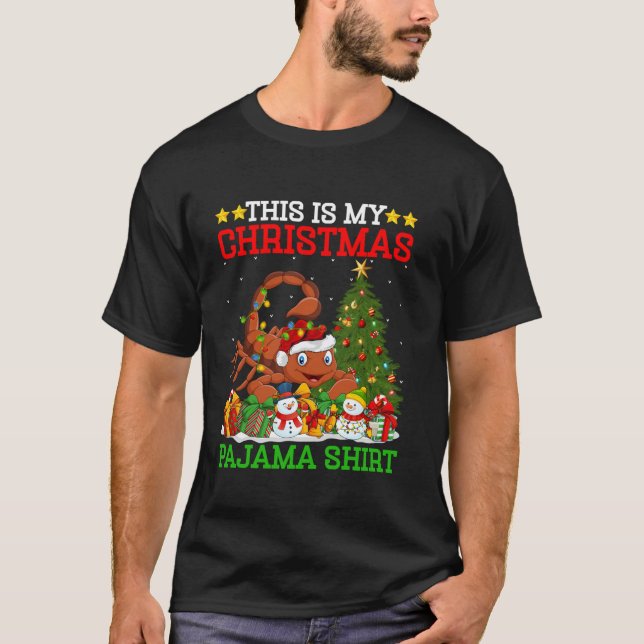 This Is My Christmas Tree Pajamas Lights Scorpion  T-Shirt (Front)