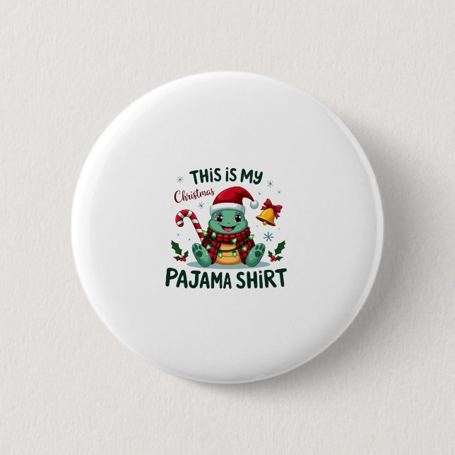This Is My Christmas Turtle Pajama Shirt Buffalo P Button (Front)