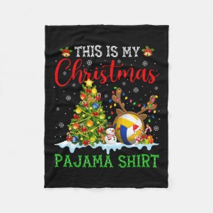 This Is My Christmas Volleyball Pajama Funny Xmas Fleece Blanket