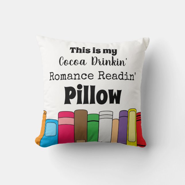This is My Cocoa Drinking, Romance Reading Throw Pillow (Front)