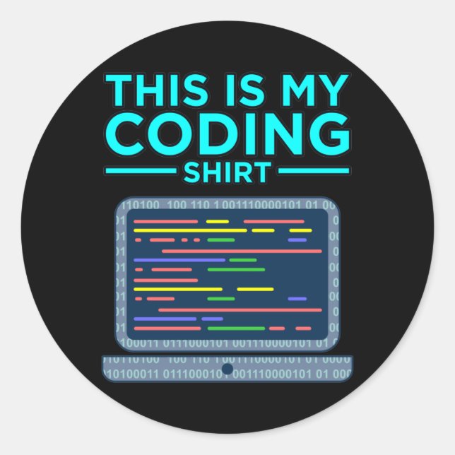 This Is My Coding Computer Programming Programmer Classic Round Sticker (Front)