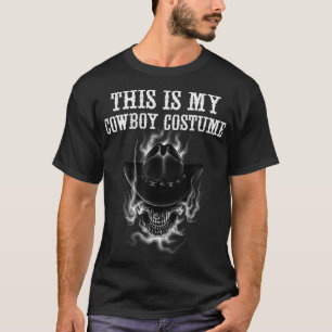 This Is My Cowboy Costume Skull Cowboy Hat  T-Shirt