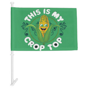 This Is My Crop Top Funny Farmer Farming Corn Love Car Flag