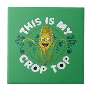 This Is My Crop Top Funny Farmer Farming Corn Love Ceramic Tile