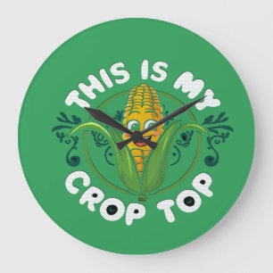 This Is My Crop Top Funny Farmer Farming Corn Love Large Clock