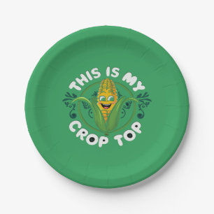 This Is My Crop Top Funny Farmer Farming Corn Love Paper Plates
