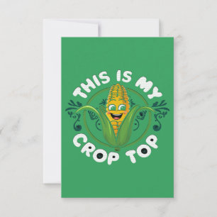 This Is My Crop Top Funny Farmer Farming Corn Love Thank You Card